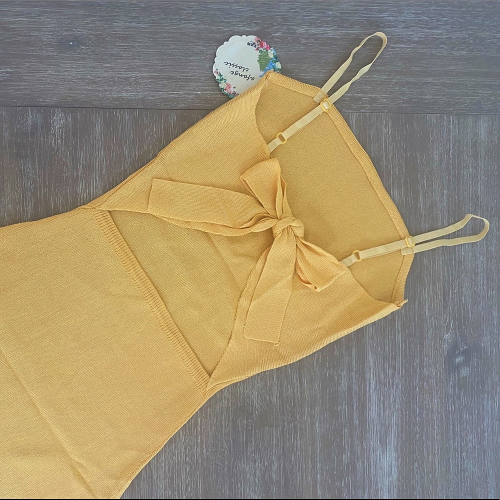 Summer Mini Dress Yellow Lace